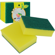 Set 2 bureti pentru vase, cu canelura, Duo Clean, cu o parte abraziva, 10x7x3 CM